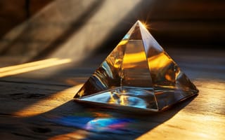 Картинка glass, pyramid, AI art, Refraction
