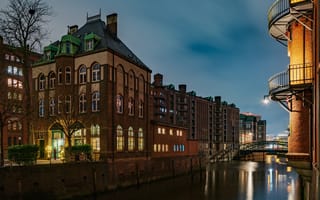 Картинка здания, Германия, Гамбург, канал