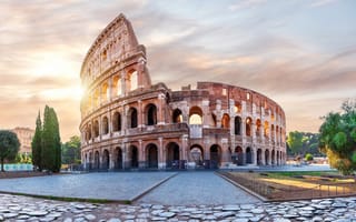 Картинка Закат, Рим, Colosseum, Лацио, Колизей, Lazio, Sunset, Rome