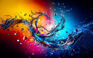 Картинка Water, splashes, backdrop, multicolored
