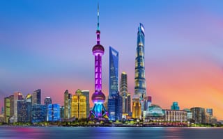 Картинка china, shanghai, outdoor, pudong, skyscrapers, lujiazui, cbd