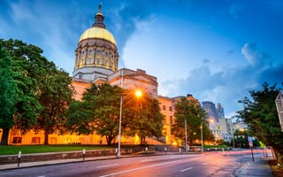 Картинка city, downtown, atlanta, building, capitol, cupola, dome, capital