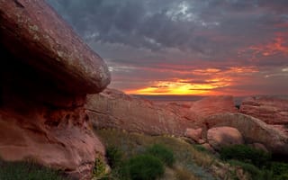 Картинка штат Колорадо, рассвет, камни, утро, скалы, США