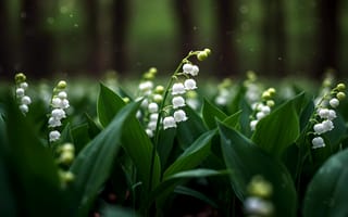 Картинка весна, ландыши, ИИ-арт