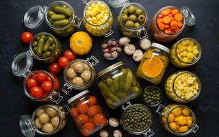 Картинка банки, овощи, ИИ-арт, заготовки