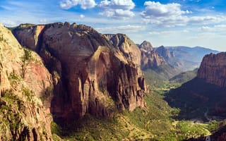 Картинка облака, горы, Utah, красота, Zion National Park, United States, штат Юта, Соединенные Штаты Америки