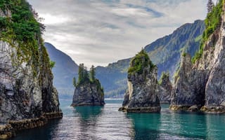 Картинка красота, Аляска, Бухта Спайр, Kenai Fjords, National Park, Национальный парк, Spire Cove, Alaska