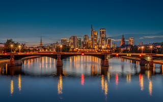 Картинка мост, река, Германия, Франкфурт