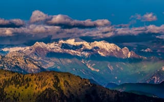 Картинка облака, горы, величие, вершины
