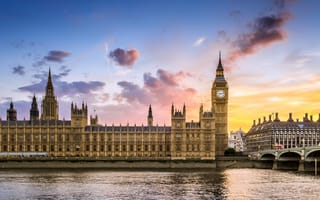 Картинка Англия, Лондон, Big Ben, London, Биг-Бен, Вестминстерский парламентский дворец, England, Parliament Palace of Westminster