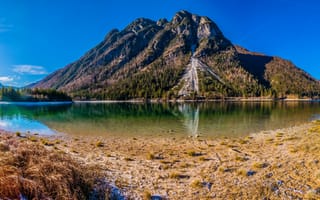 Картинка Солнце, Природа, Пейзаж, Озеро, Италия, Горы