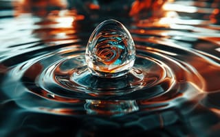 Картинка абстракция, сфера, круги на воде, abstraction, water circles, цифровое искусство, sphere, digital art