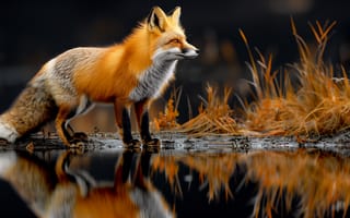 Картинка fox, animals, nature, art