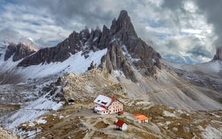 Картинка облака, горы, дома, красота, скалы, Igor Sokolovsky, Locatelli