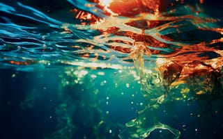 Картинка Вода, Капли, Брызги, Свет в воде, Underwater, Подводный мир, Abstract