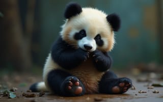 Картинка solo, sitting, full body, panda