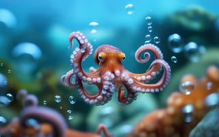 Картинка underwater, octopus, ecosystem, marine