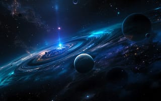 Картинка Blue, Galaxy, Deep, Celestial, Wonders