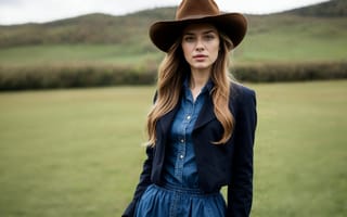 Картинка landscape, focus, cowboy, daylight, portrait