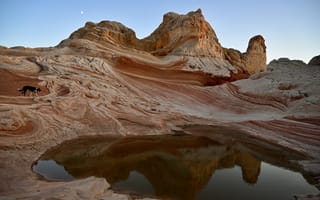 Картинка небо, каньон, водоем, Когда на небе взошла луна.., скаы, Svetlana Povarova Ree