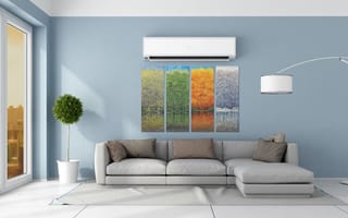Картинка summer, living room, four seasons, oil painting, air conditioner