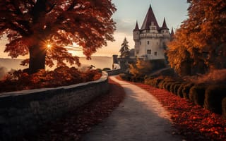 Картинка осень, замок, autumn, castle, ancient, landscape