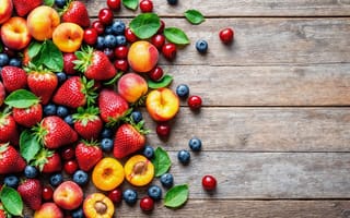 Картинка ягоды, фрукты, wood, berries, fruits