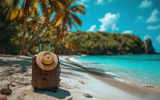 Картинка море, пляж, holidays, отдых, лето, summer, курорт, чемодан