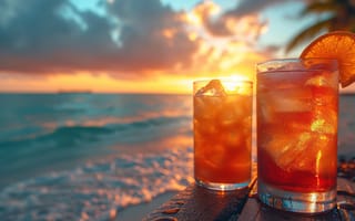 Картинка лед, море, summer, стакан, пляж, лето, коктейль, отдых