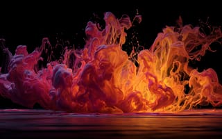 Картинка colorful, smoke, paint, splashes, orange