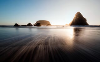 Картинка Орегон, Oregon, Прибрежный пляж, Coast Beach, Брукингс, Brookings, Уэйлсхед-Рок, Whaleshead Rock
