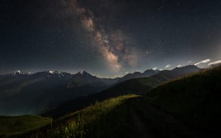Картинка звезды, ночь, красота, Северная Осетия, Алексей Турчин, галактика, Архонский перевал