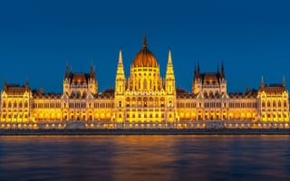 Картинка lights, night, Hungary, Orszaghaz, Danube, neo gothic