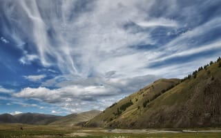 Картинка небо, облака, Небесная симфония, долина, простор, красота, Юдинских Марина, горы