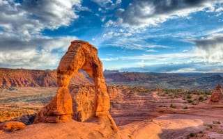 Картинка облака, простор, Utah, США, штат Юта, Arches National Park, красивый пейзаж, USA