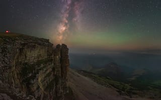 Картинка звезды, ночь, галактика, Два монаха, Кудашкина Ксения, ущелье, горный пейзаж