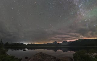 Картинка ночь, галактика, Кудашкина Ксения, водная гладь, звездное небо, отражение в воде, Озеро Светлое
