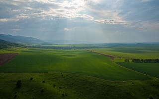 Картинка поля, красота, долина, летний день, Татаркин Вячеслав, простор, лучи солнца, горизонт
