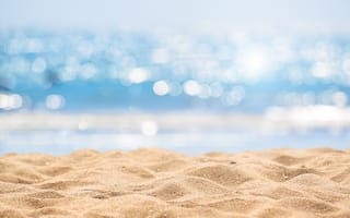 Картинка песок, море, лето, пляж, summer, берег, небо, солнце