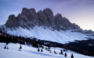 Картинка Италия, Долина, Snow Mountains, Доломитовые Альпы, Dolomites, Снежные горы, Valley, Italy