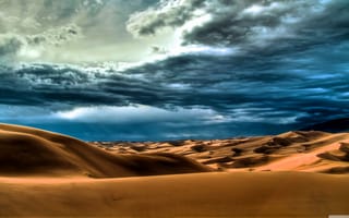 Картинка пейзаж, пустыня, облока