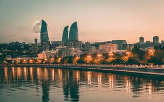 Картинка beautiful, baku, azerbaijan, ancient, architecture