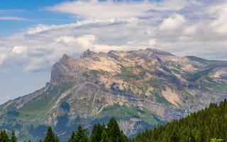 Картинка sky, trees, clouds, France, mountains, Europe, nature, landscape