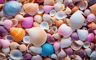 Картинка песок, море, beach, пляж, colorful, sea, ракушки
