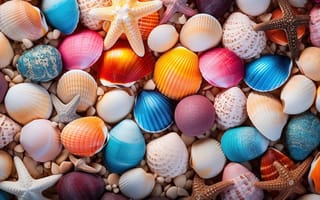 Картинка пляж, галька, beach, colorful, ракушки, камни, texture