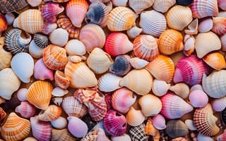 Картинка песок, море, галька, камни, colorful, пляж, ракушки