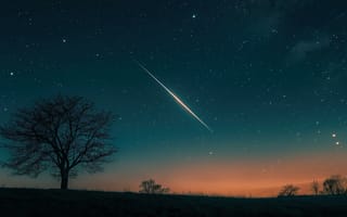 Картинка minimal, space, gradient, star, sky, shooting