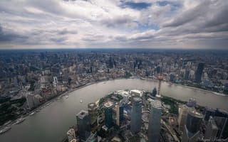 Картинка город, China, Shanghai, Шанхай, небоскребы, Китай, горизонт, river