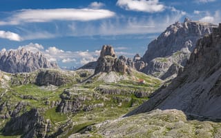 Картинка облака, горы, Гордон Николай, красота природы, великолепный пейзаж, Яркий день в горах