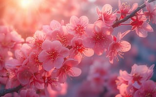 Картинка pink, flowers, cherry blossoms
